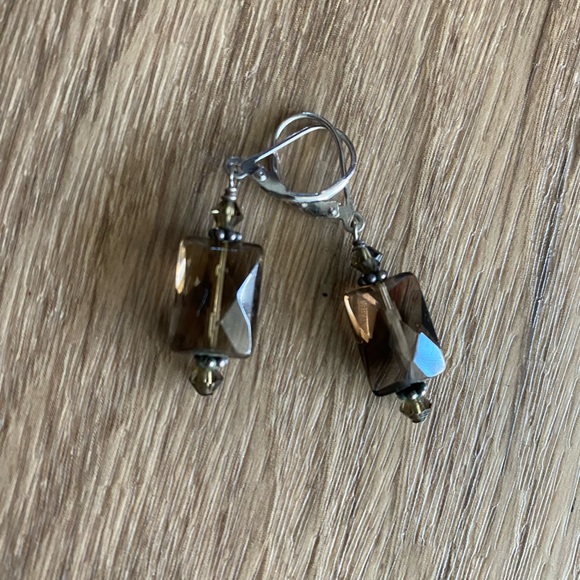 Smoky quartz dangle earrings - Picture 2 of 3
